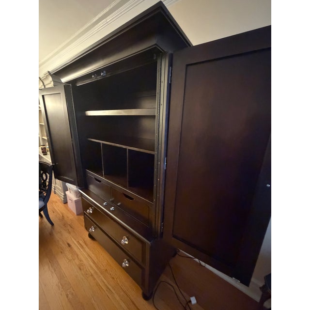 2000 - 2009 Bernhardt Martha Stewart Signature East Hampton Armoire Cabinet With Adjustable Shelves For Sale - Image 5 of 15
