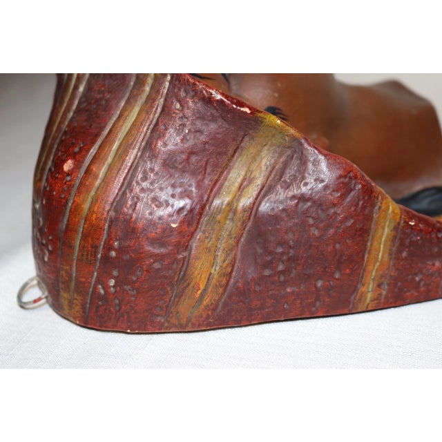 Black Antique Painted Plaster Black Americana Lady Nubian Relief Wall Sculpture Figure For Sale - Image 8 of 10