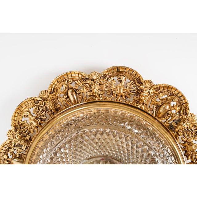 1950s Spanish Empire Gilt Bronze Eagle Flush Mount Ceiling Light For Sale - Image 4 of 15