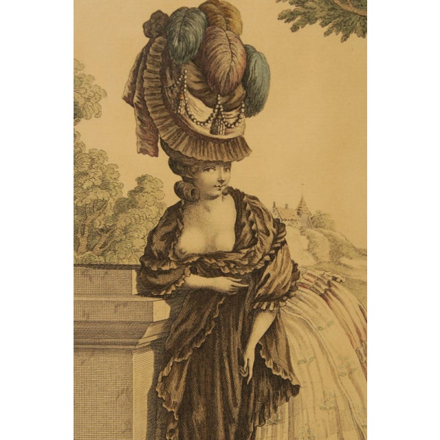 Antique 18th C. French Engraving, Gallerie des Modes et Costumes Frantais For Sale - Image 4 of 12