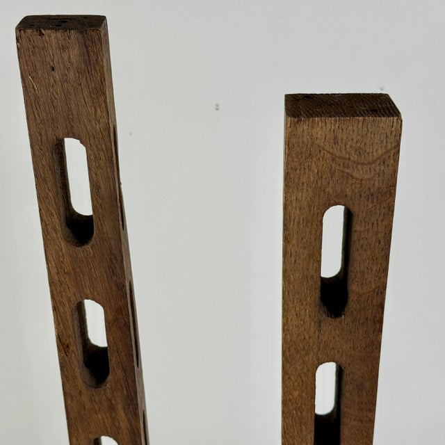 Mid 20th Century Pair of Towering Carved Mid 20th Century Wooden Sculptures For Sale - Image 5 of 10