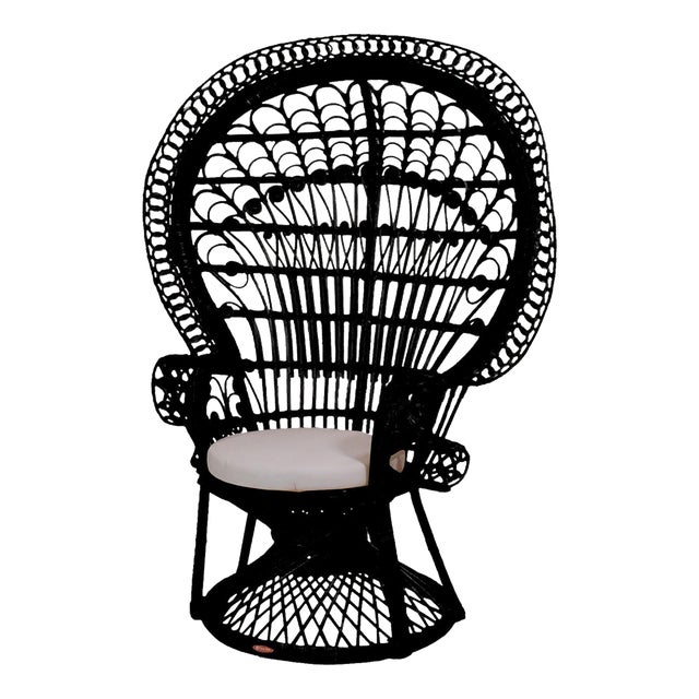 Contemporary Black Peacock Chair Chairish