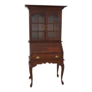 Leisters Queen Anne Cherry Slant Front Secretary Desk For Sale