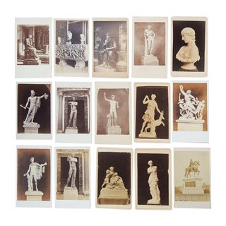 Antique Collection Grand Tour Sculpture Statues Photographs - Set of 15 For Sale