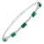 3 Carat Natural Brazilian Emerald & Diamond Bangle Bracelet 14 Karat White Gold For Sale