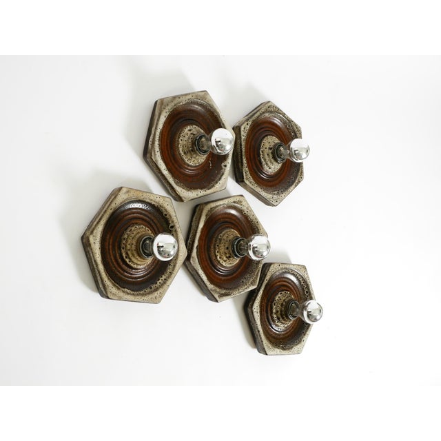 Hexagonal Fat Lava Ceramic Wall Lamps from Hustadt Leuchten, Germany, 1960s, Set of 5 For Sale - Image 6 of 18