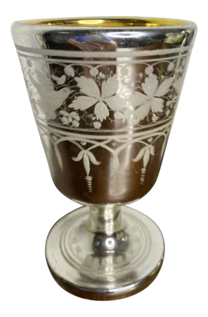 Antique 19th Century Mercury Glass Oversized Goblet