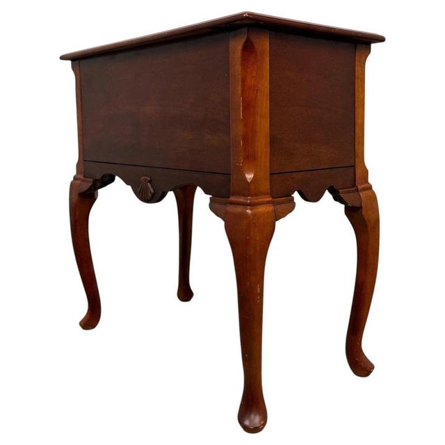 Wood Antique English Beech and Burr Walnut Inlaid Side Table, 1900s For Sale - Image 7 of 12