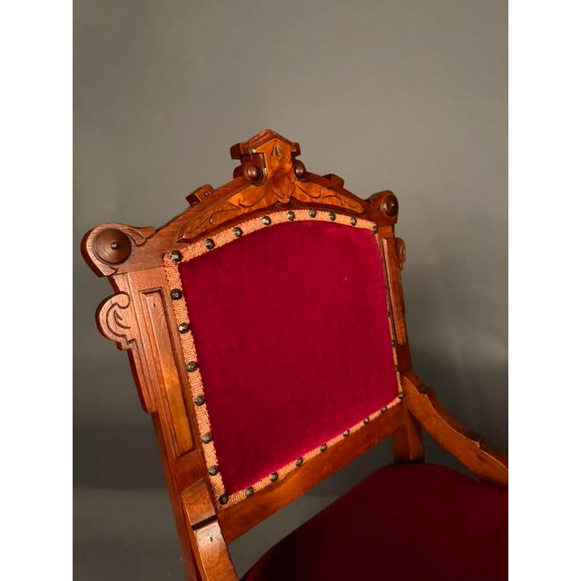 Pair of Late 19th Century American Eastlake Victorian Walnut Side Chairs, Circa 1890 For Sale - Image 13 of 16