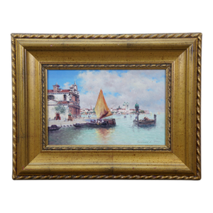 Vasily Gribennikov Venice Santa Maria Del Giglio Oil Painting 18"