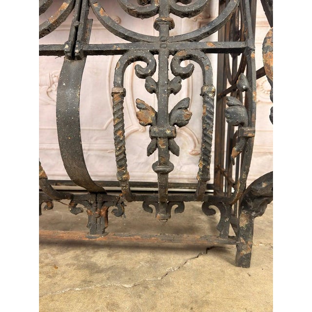Metal Antique French Console Table, Wrought Iron & Marble, Circa 1880 For Sale - Image 7 of 18