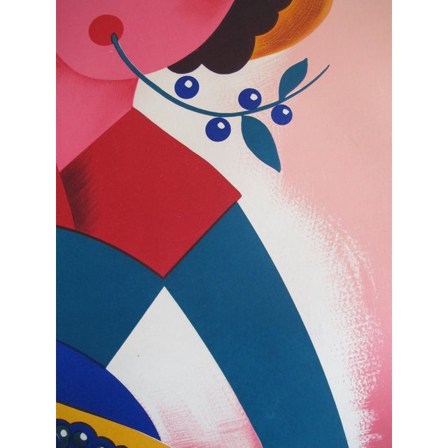 French Provincial 1950's Vintage Original French Alcohol Poster, Prunelle Du Velay For Sale - Image 3 of 5