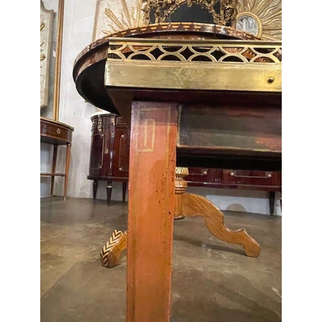 Early 20th Century Antique French Red Chinoiserie Side Table For Sale - Image 5 of 5