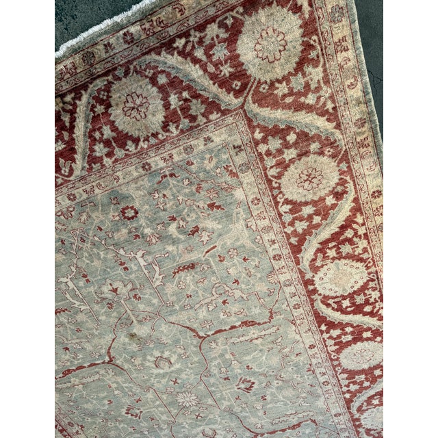 8ft 11in × 12ft2in Vintage Pakistani Hand-Knotted Wool and Silk Area Rug For Sale - Image 11 of 15