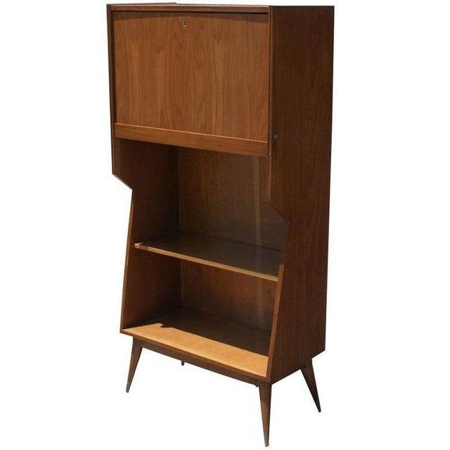 1960s Danish Modern Walnut Secretary Desk For Sale In Houston - Image 6 of 6