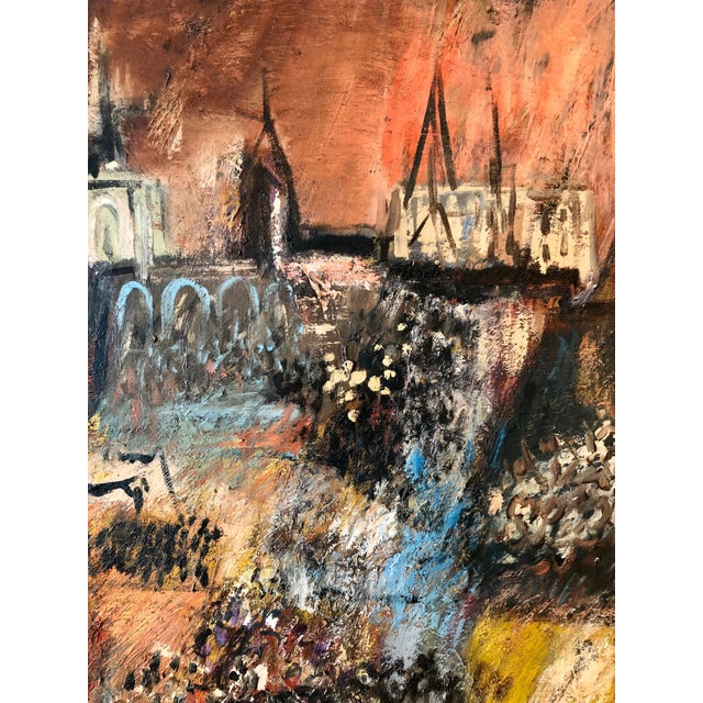 Yonia Fain, Jewish Mexican Avant Garde Fiesta of Guadalupe Expressionist Oil Painting, c.1940's For Sale - Image 10 of 12