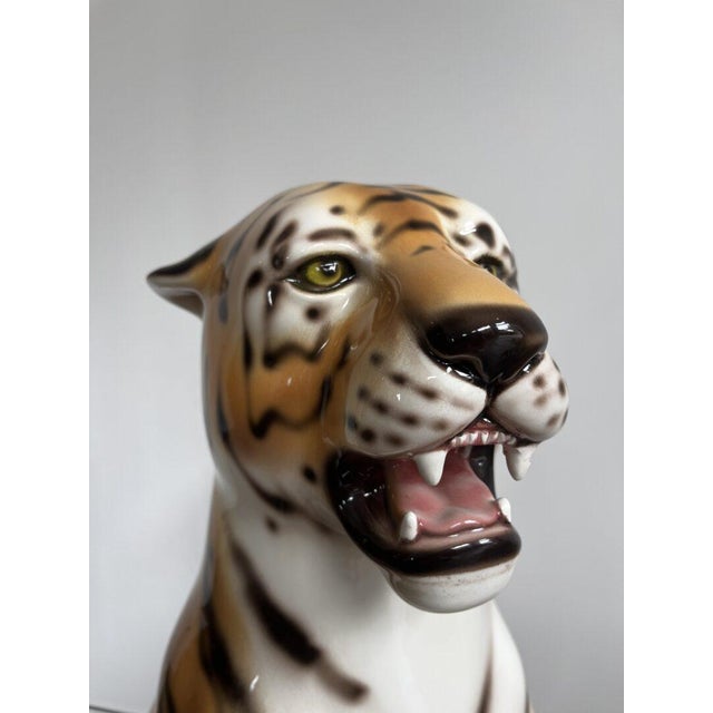 Italian Artist, Large Tiger Statue, Ceramic For Sale - Image 6 of 14