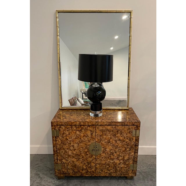 Mid-Century Modern Black Ceramic Lamps With Chrome and Removable Lucite Bases - a Pair For Sale - Image 11 of 11