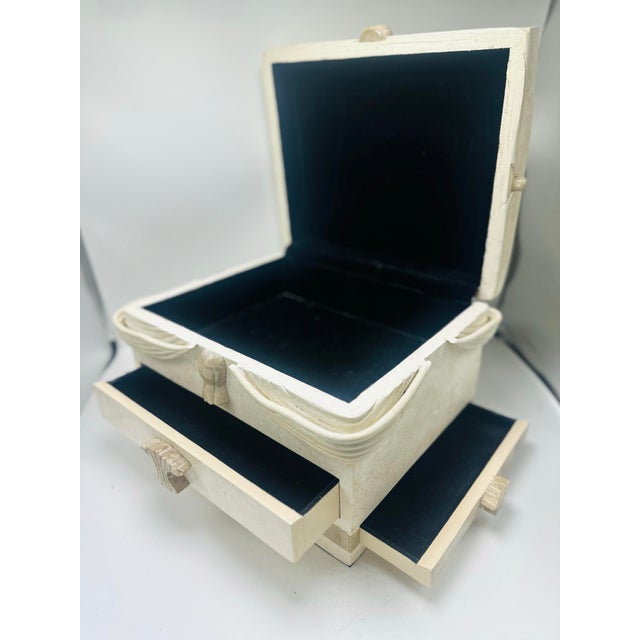 Neoclassical Large Midcentury Modern Tessellated Jewelry Box For Sale - Image 3 of 8