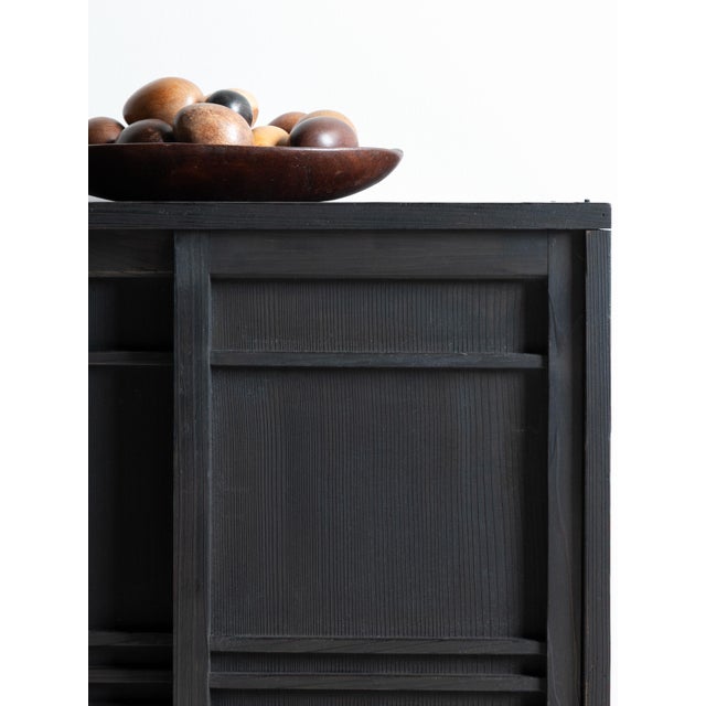 Japanese Antique Wabi Sabi Black Tansu 1860s-1900s / Chests Cabinet For Sale - Image 10 of 16