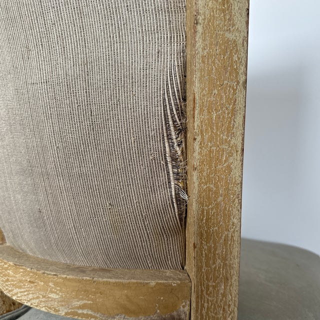 Cerulean Early 20th Century Antique Side Table Chairs. Crushed Velvet, Champagne Color - Set of 2 For Sale - Image 8 of 11