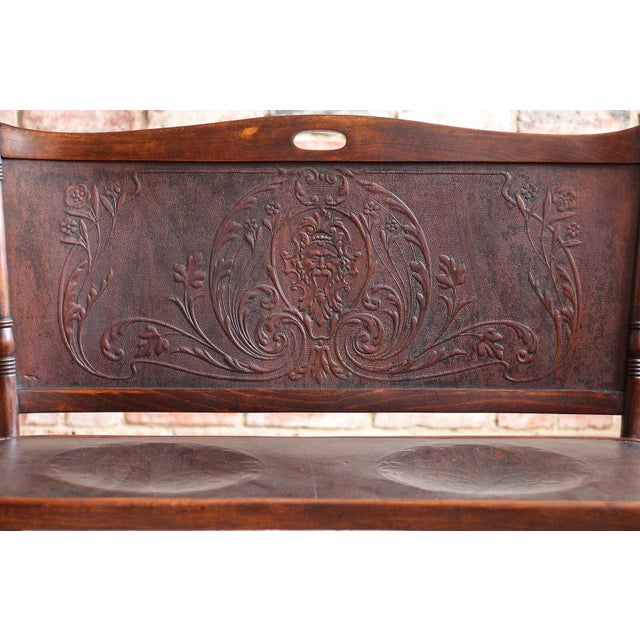 Brown Bentwood Bench Attributed to Jacob and Josef Kohn, Early 20th Century For Sale - Image 8 of 15