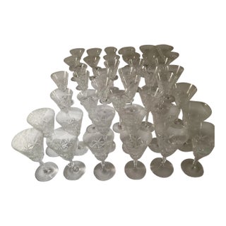 1960s A Rare and Exquisite Orrefors Crystal Set of 42 Pieces For Sale