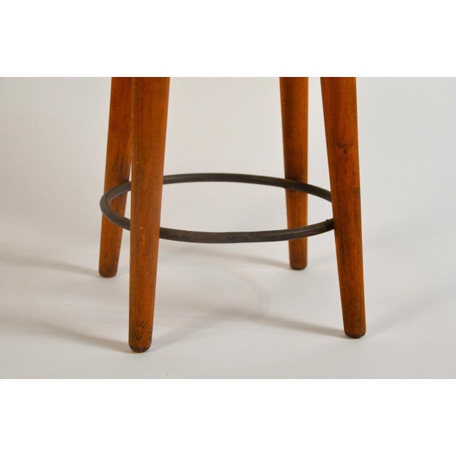 Wood Patinated Oak Stool in the Style of Les Artisans De Marolles For Sale - Image 7 of 11