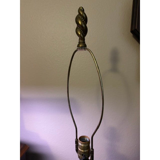 Mid 20th Century Brass Cherub Lamp With Cut‑Glass Diamond Base, 36″ Tall For Sale - Image 11 of 13