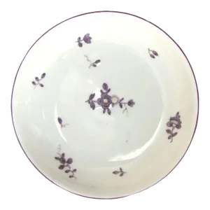 Dutch Amsterdam Hard Paste Porcelain Tea Bowl Plum Colored Blossoms 18th Century