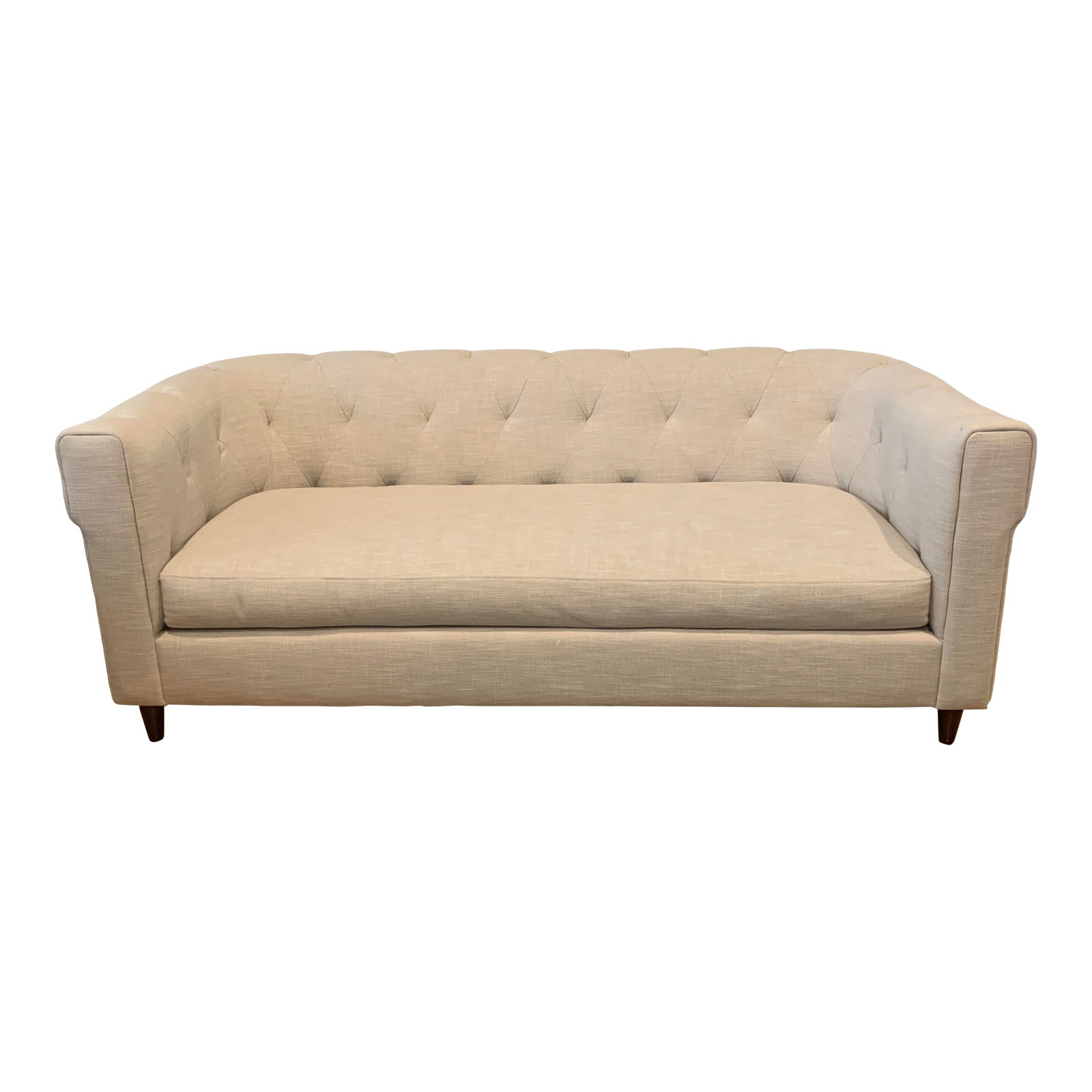 West Elm Chester Tufted Uphostered Sofa Chairish