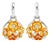 Mid 20th Century 14k White Gold Diamond Sapphire Rose Flower Drop Earrings Estate, Pair For Sale