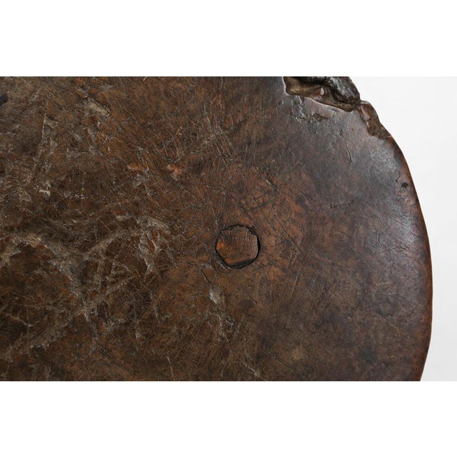 Brutalist French Oak Tripot Stool, 1850 For Sale - Image 9 of 12
