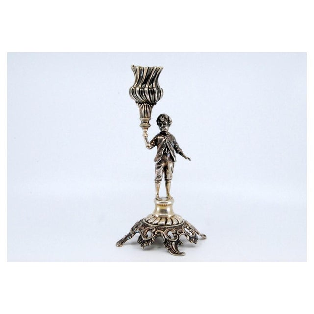 Silver Silver Toothpick Holder with Figure For Sale - Image 8 of 9