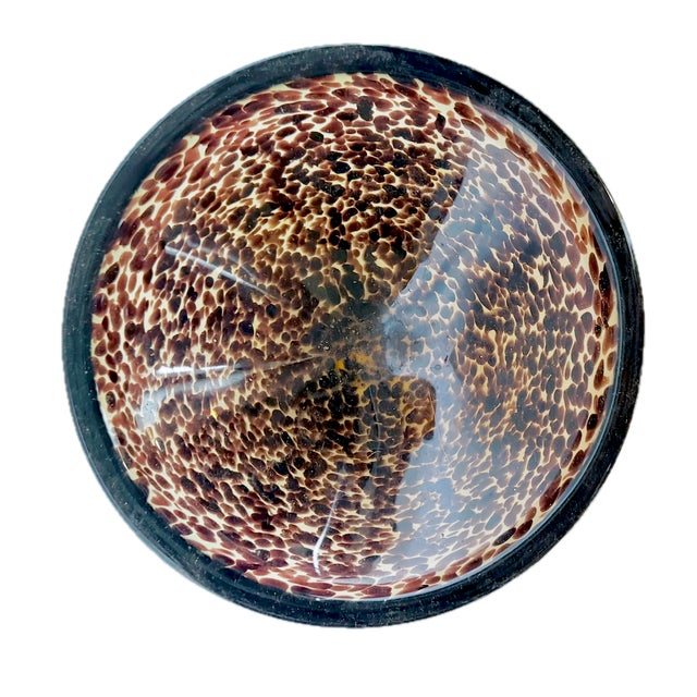 Abstract Vintage Tortoise Shell Style Murano Glass Dish For Sale - Image 3 of 4