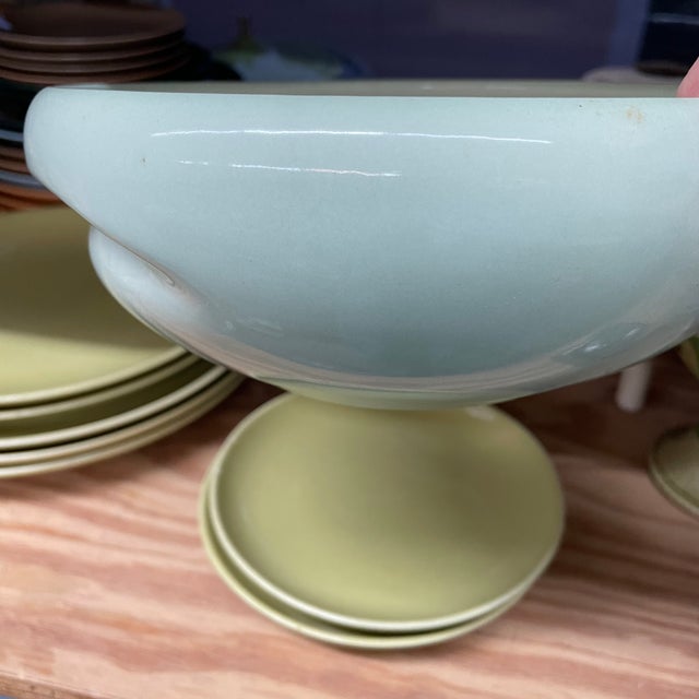 Mid 20th Century Russell Wright Green Bread and Butter Plates a Pair