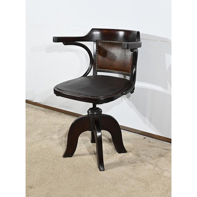 Swivel Desk Chair in Tinted Beech, 1940s For Sale - Image 17 of 17