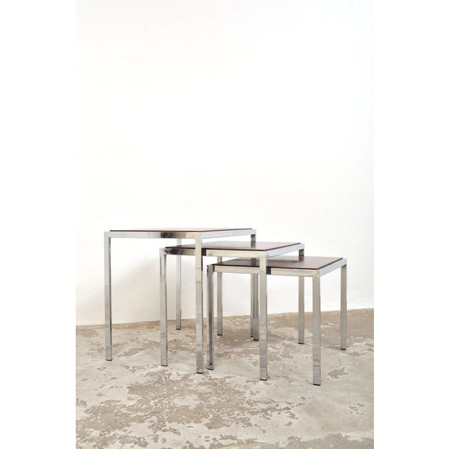 Brown Vintage Nesting Tables by Cees Braakman for Pastoe, 1960s, Set of 3 For Sale - Image 8 of 12