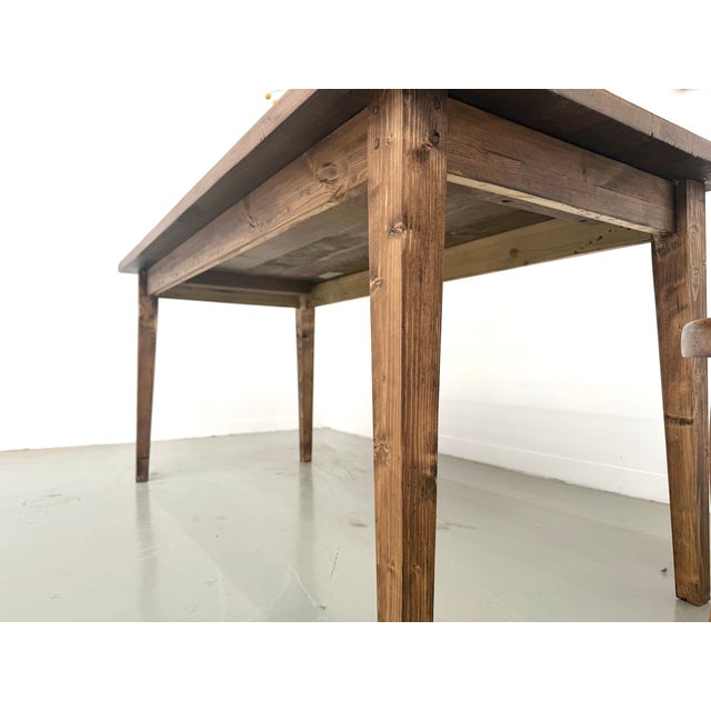 Oak Farmhouse Table with Tapered Pine Legs, France, 1950s For Sale - Image 11 of 18
