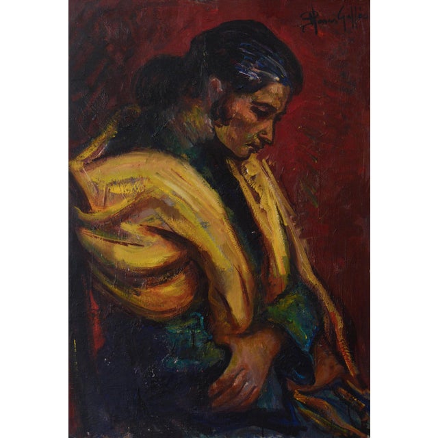 Isidre Nonell and Monturiol, Follower, Gypsy Lady, 1970s, Oil on Canvas For Sale - Image 7 of 7