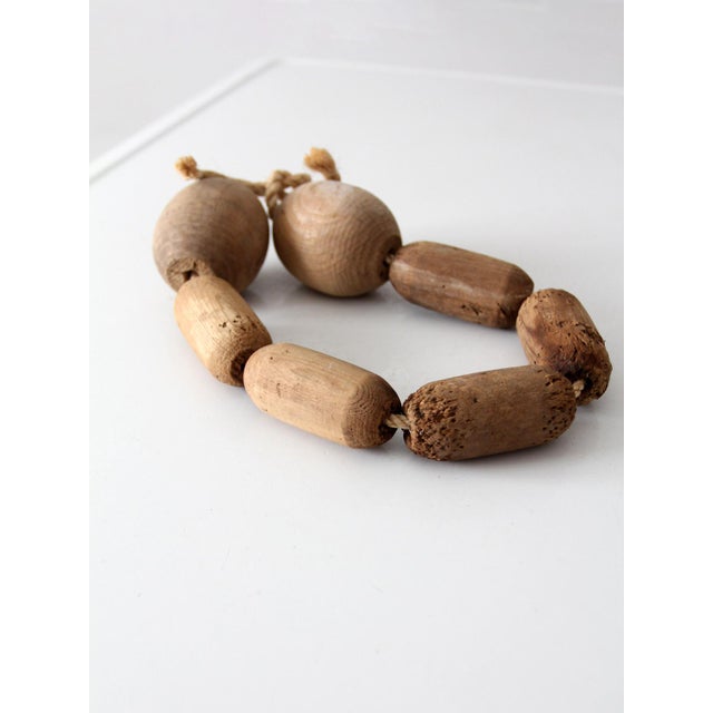 Vintage Wooden Fishing Net Floats For Sale - Image 10 of 12