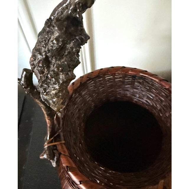Early 20th Century Japanese Bamboo Basket Ikebana Meiji Period For Sale - Image 5 of 12