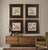 Charming set of four vintage floral still-life prints, each depicting a different stylized arrangement of flowers...