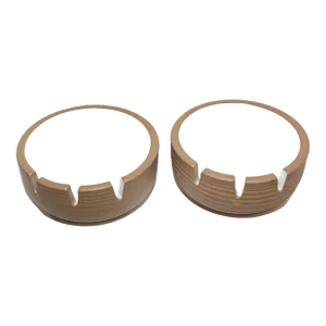 Vintage Mid-Century Modern White Ceramic Ashtrays by Edith Heath - A Pair