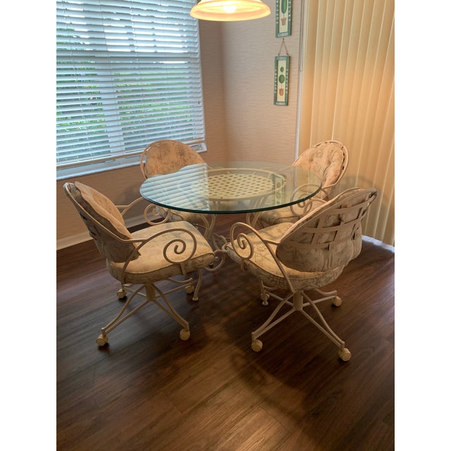 1970s Vintage ChromCraft Wrought Iron Dining Room Set Chairish