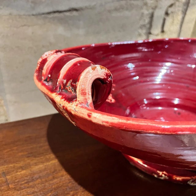 Red 1960s Fortunata Design Italian Art Pottery Bowl in Oxblood Red For Sale - Image 8 of 12