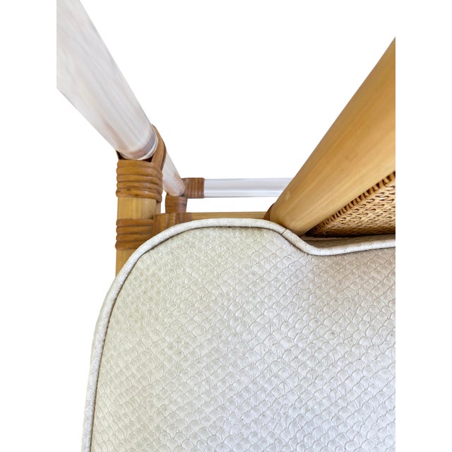 Set of 3 Bamboo and Lucite Mid-Century Modern Dining Chairs For Sale - Image 11 of 11