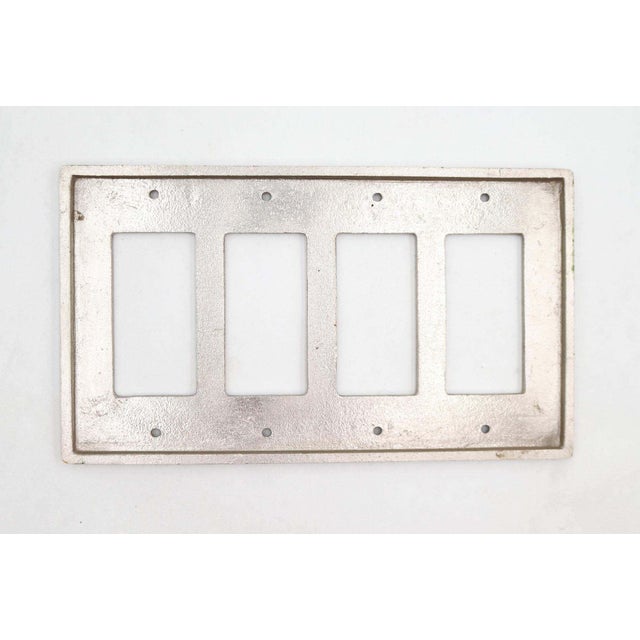 Late 20th Century Modern Brushed Nickel Rectangle Switch Plate Cover Set For Sale - Image 5 of 5