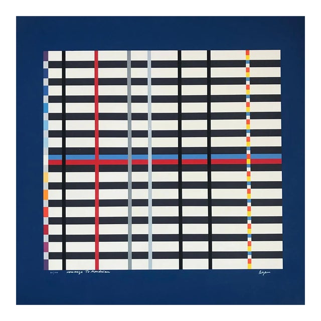 Yaacov Agam, Tribute to Mondrian, 1975, Lithograph on Paper For Sale