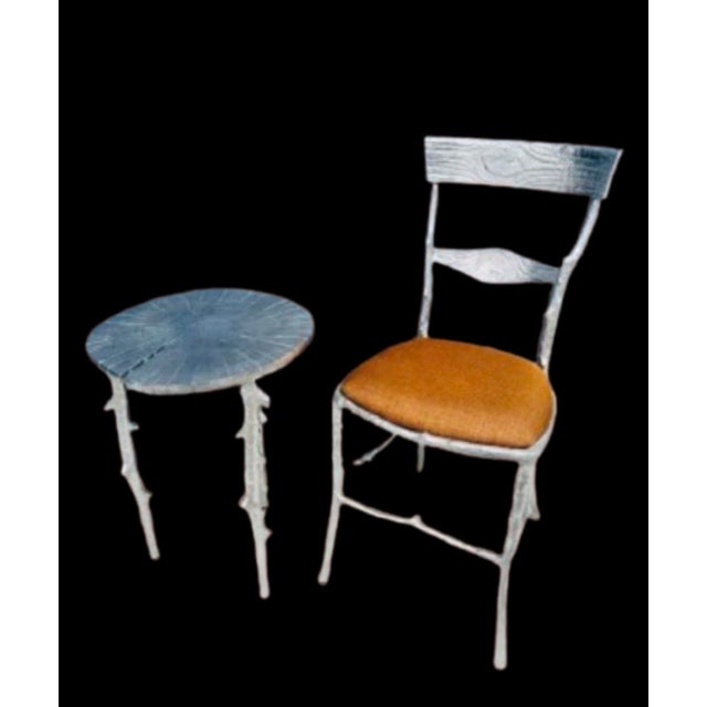 Contemporary Michael Aram “ Enchanted Forest” Accent Pewter Chair For Sale - Image 3 of 10